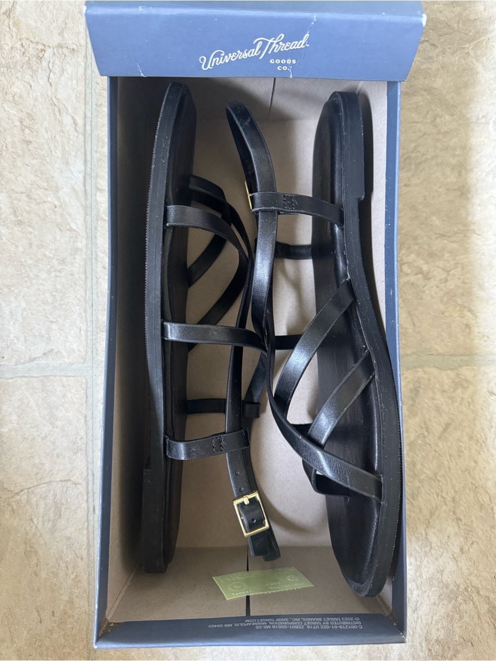 Universal Thread Black Strappy Gladiator Sandals - Picture 3 of 4
